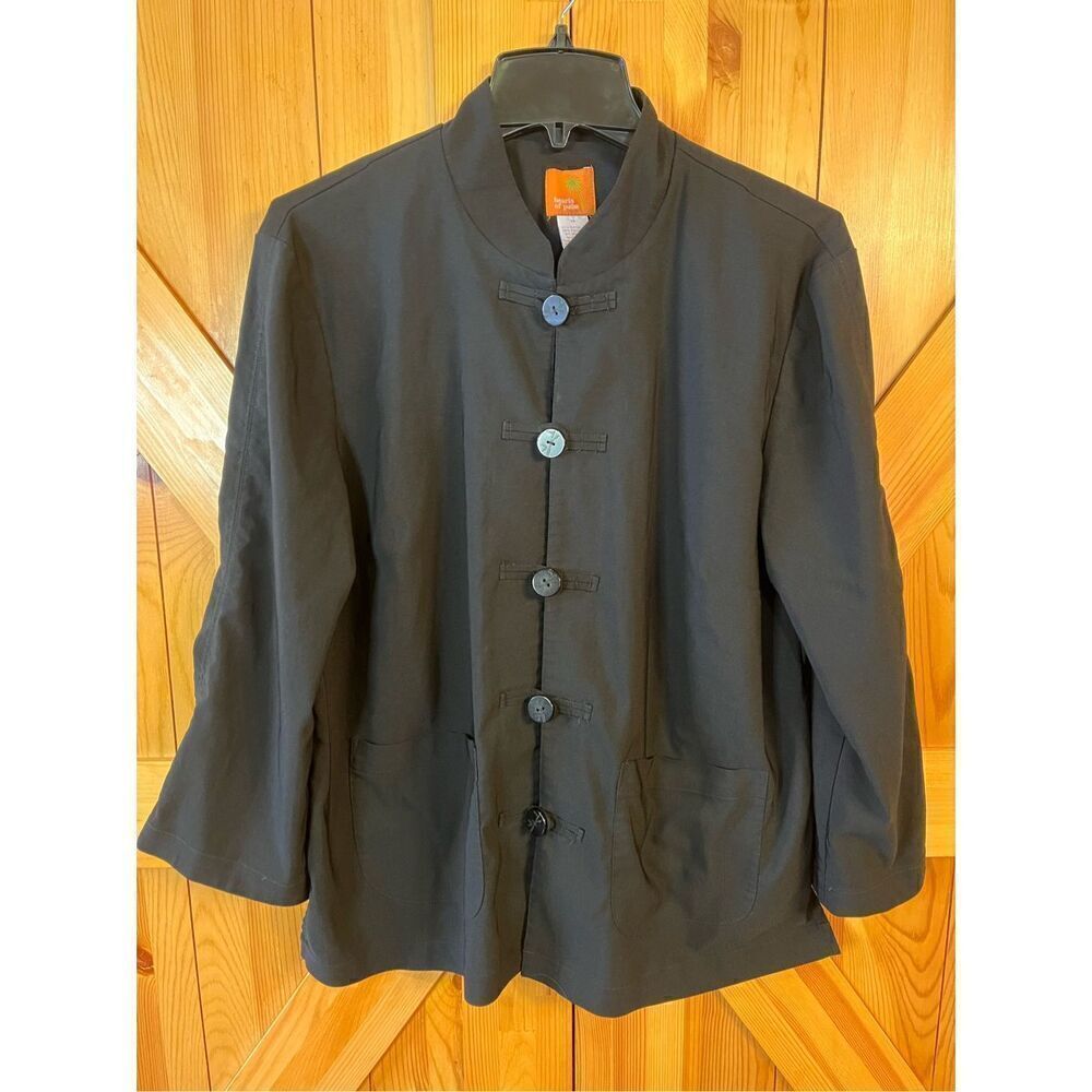 Hearts of Palm Women's Black Oriental Kamono Style Jacket Size 14 (3341)